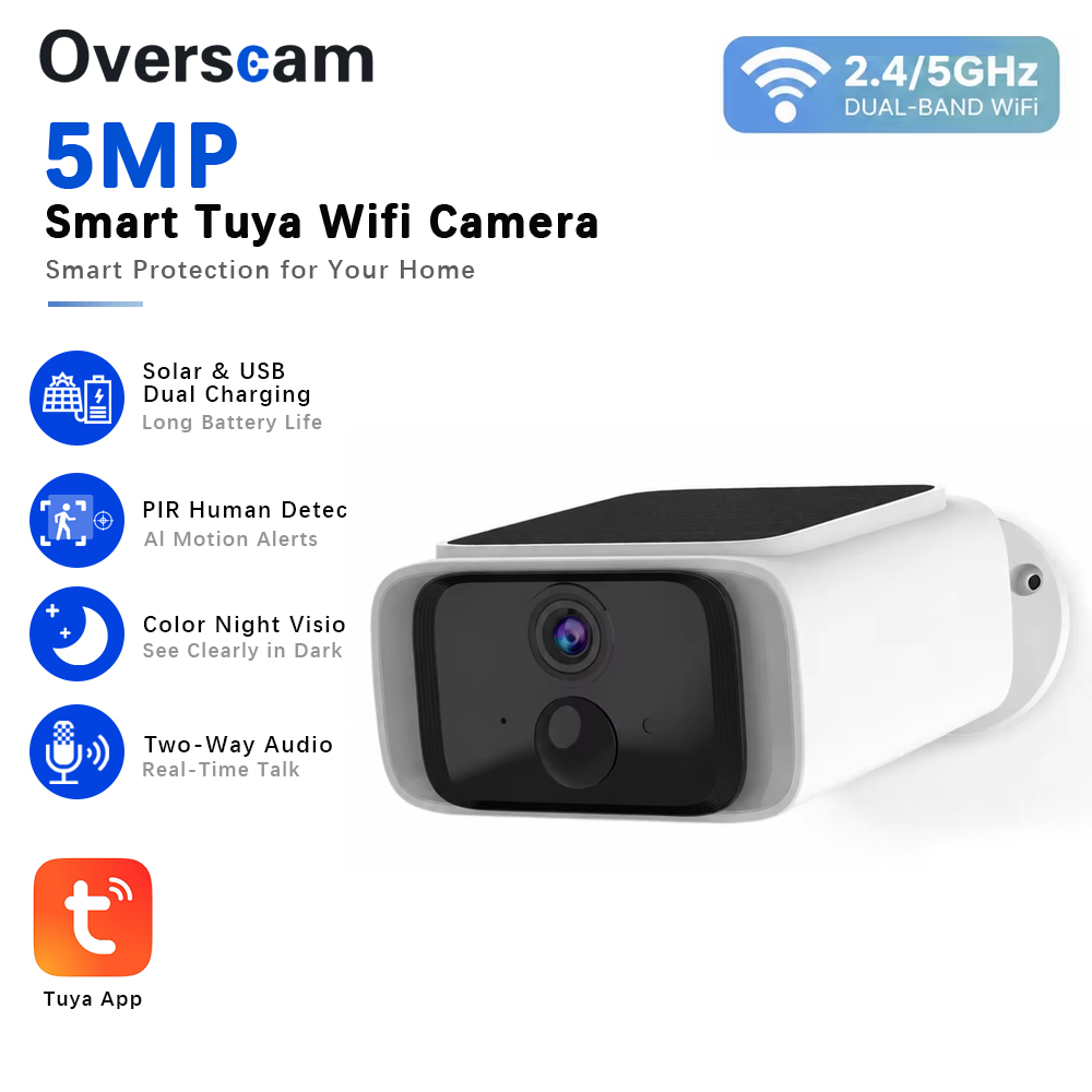 Home Security Premium - Telecamera di sicurezza solare Tuya 5MP