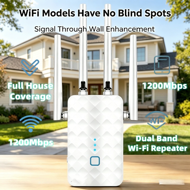 Home Security Network - Ripetitore WiFi 1200Mbps Wireless Dual Band