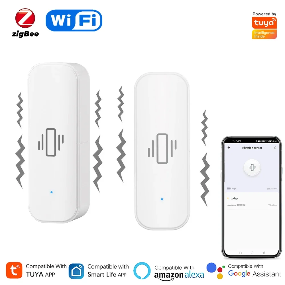 Home Security Monitor - Tuya WiFi/Zigbee sensore di vibrazione intelligente
